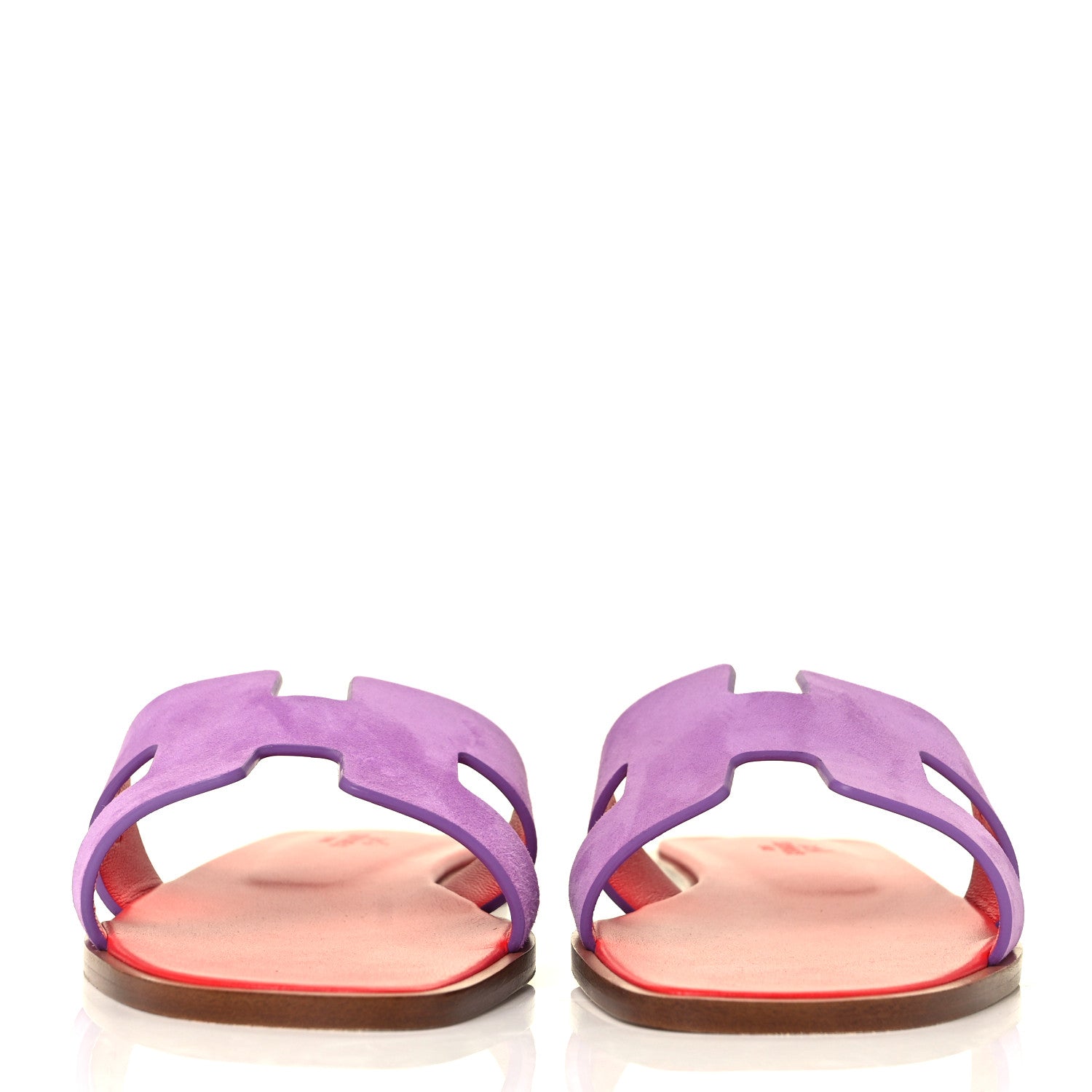 Hermes Suede Goatskin Oran Sandals 39.5 Violet Parme 2 of 9
