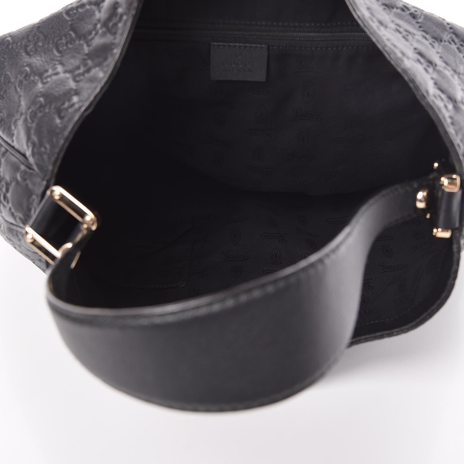 Gucci Guccissima Large New Ladies Web Hobo Black 9 of 20