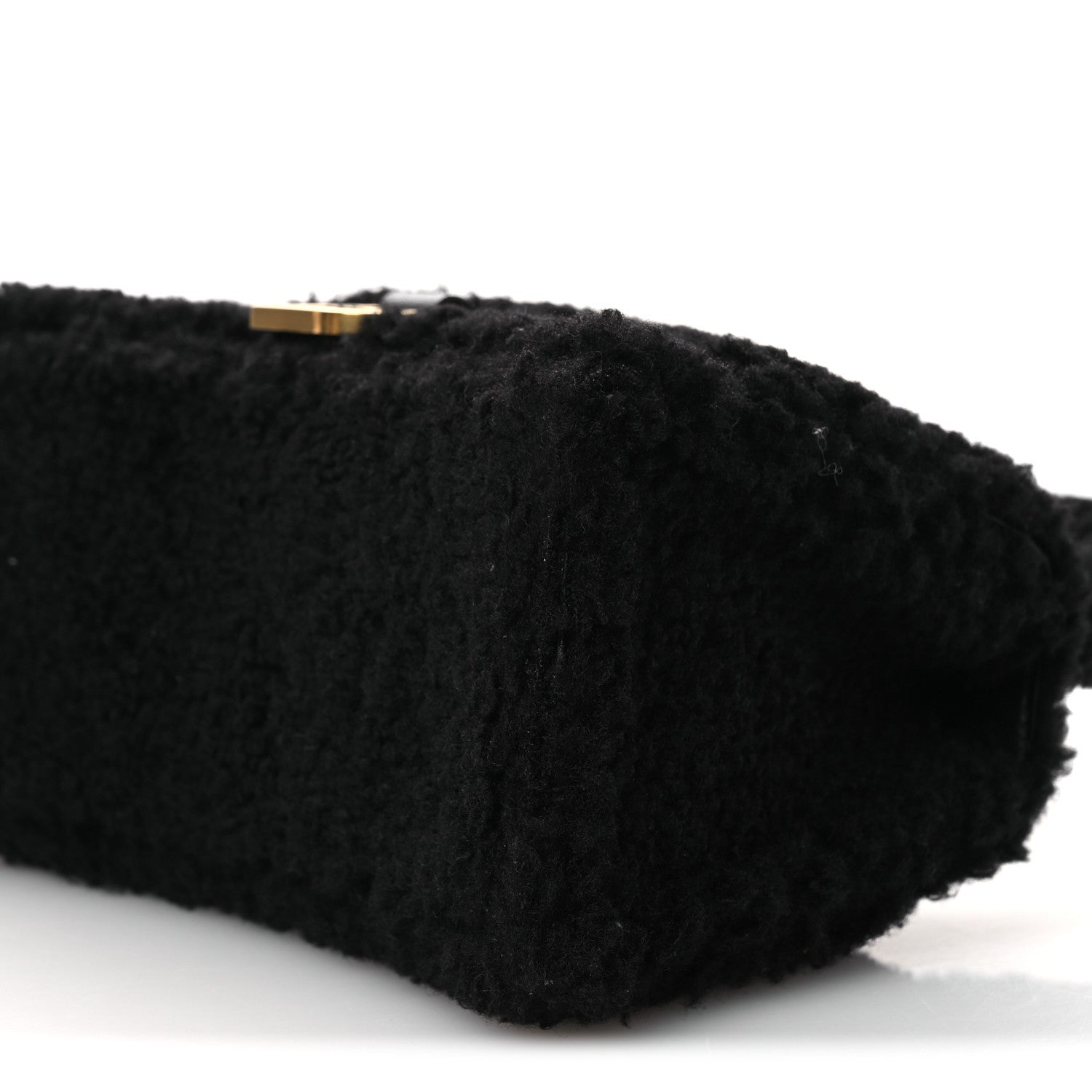 Balenciaga Curly Faux Shearling Small Hourglass Top Handle Bag  Black 11 of 12
