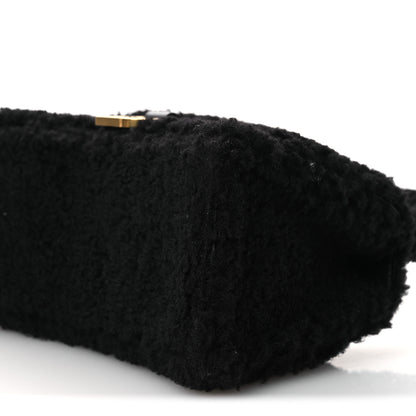 Balenciaga Curly Faux Shearling Small Hourglass Top Handle Bag  Black 11 of 12