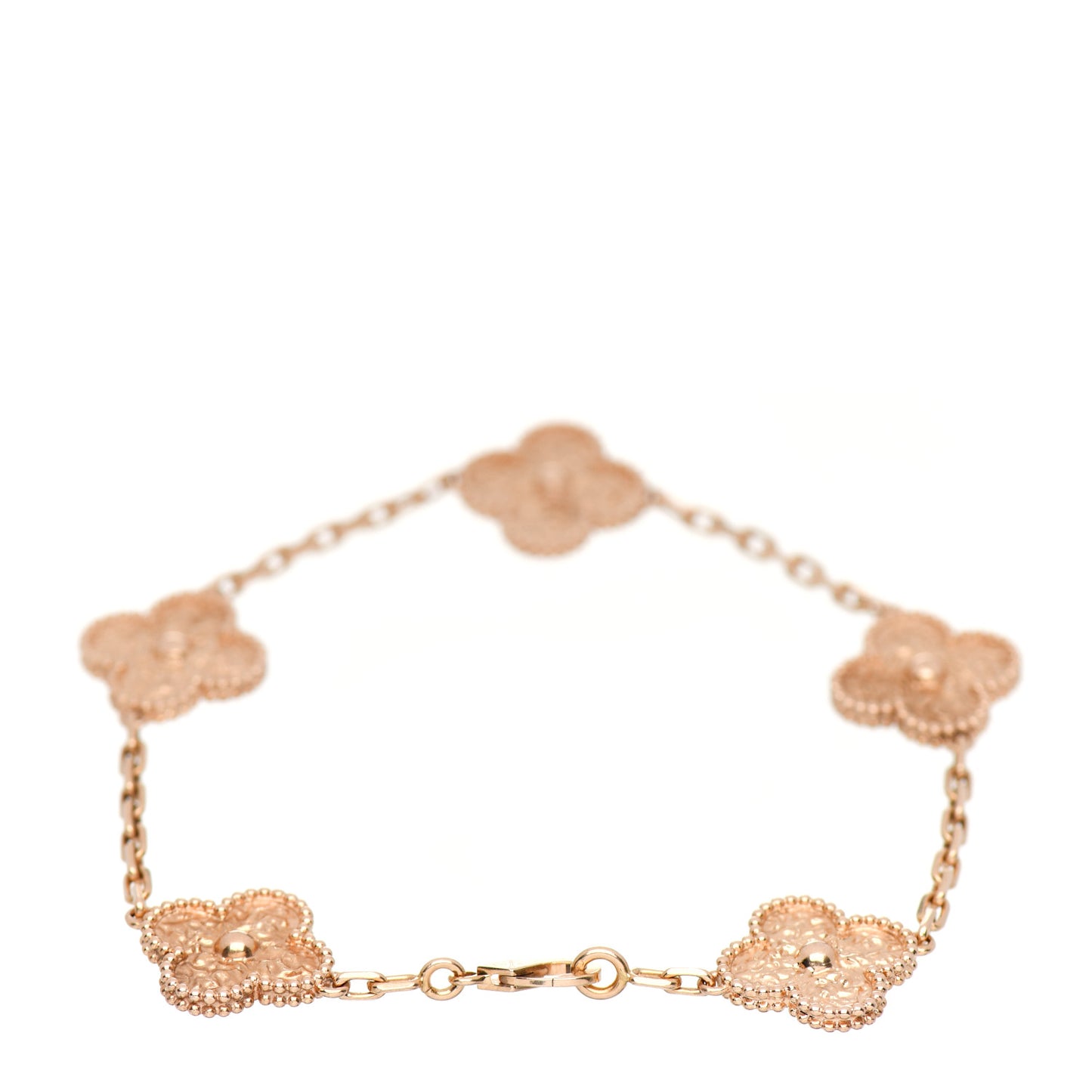 18K Rose Gold 5 Motifs Vintage Alhambra Bracelet