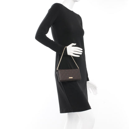 Gucci Guccissima Margaux Calfskin Metal Bar Chain Wallet Chocolate 2 of 9