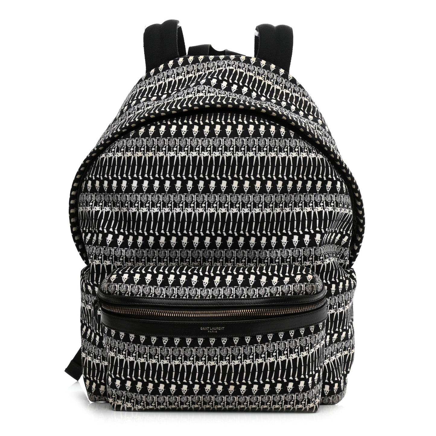 Nylon City Skeleton Print Backpack Black White