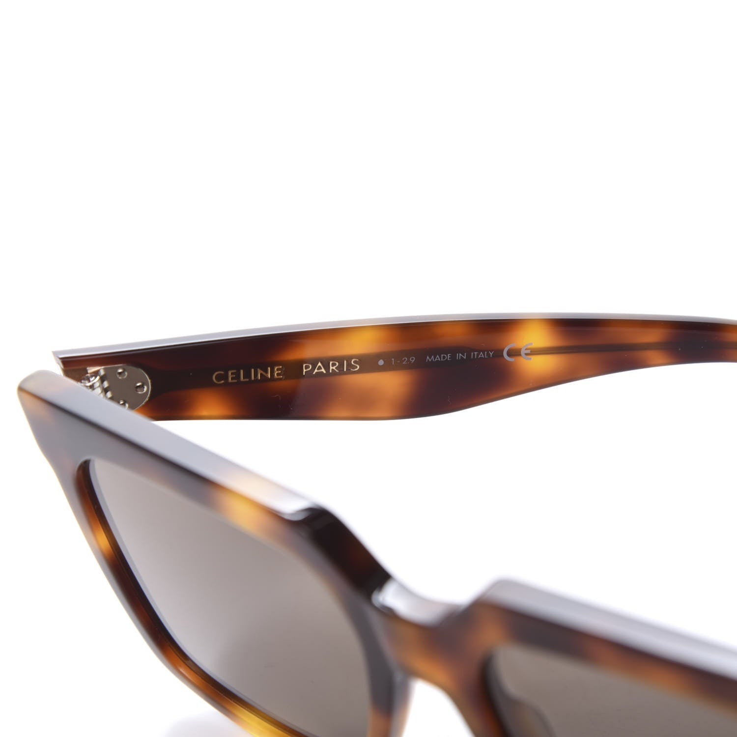 Celine Acetate Polarized Square Sunglasses CL4055 Havana 6 of 9