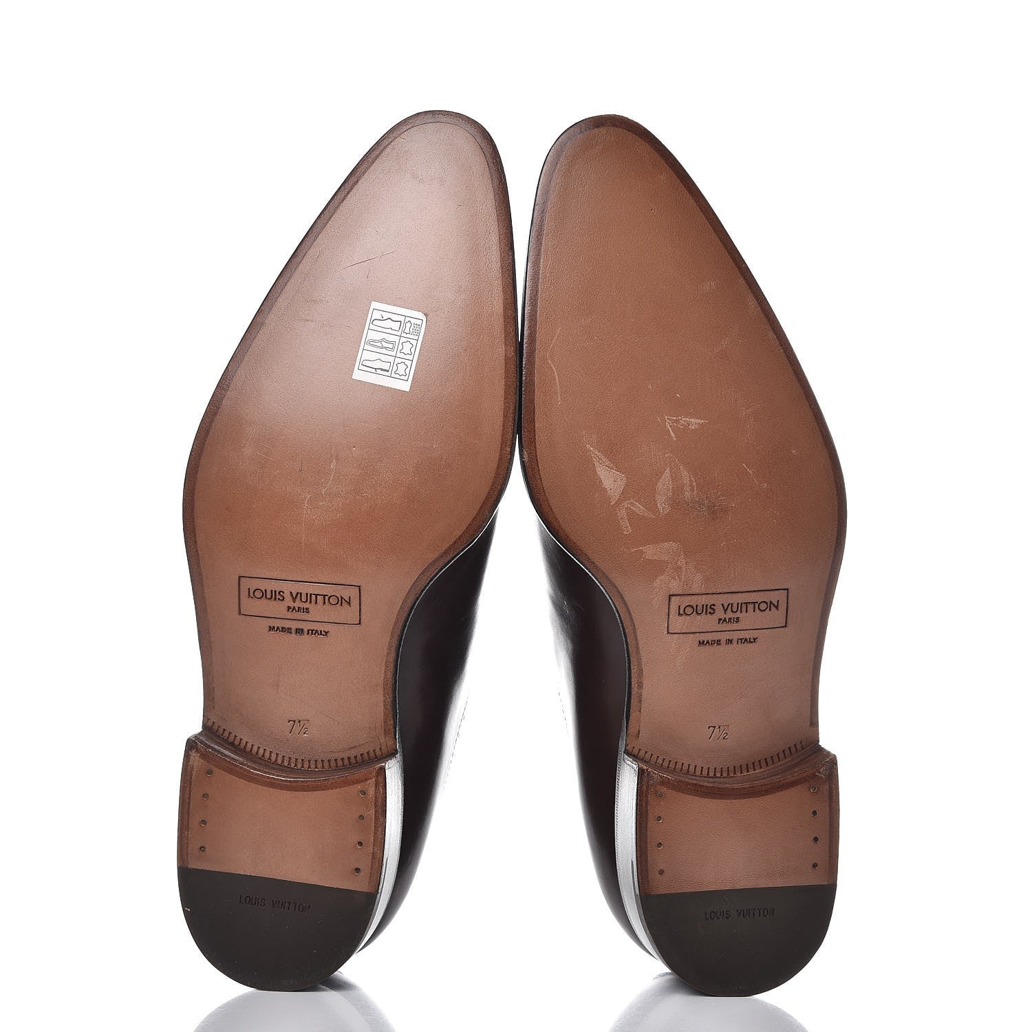 Louis Vuitton Mens Calfskin Canvas Lace Up Shoes 7.5 Brown 5 of 9