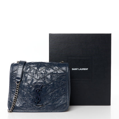 Saint Laurent Crinkled Calfskin Matelasse Monogram Niki Chain Wallet Fog 12 of 12