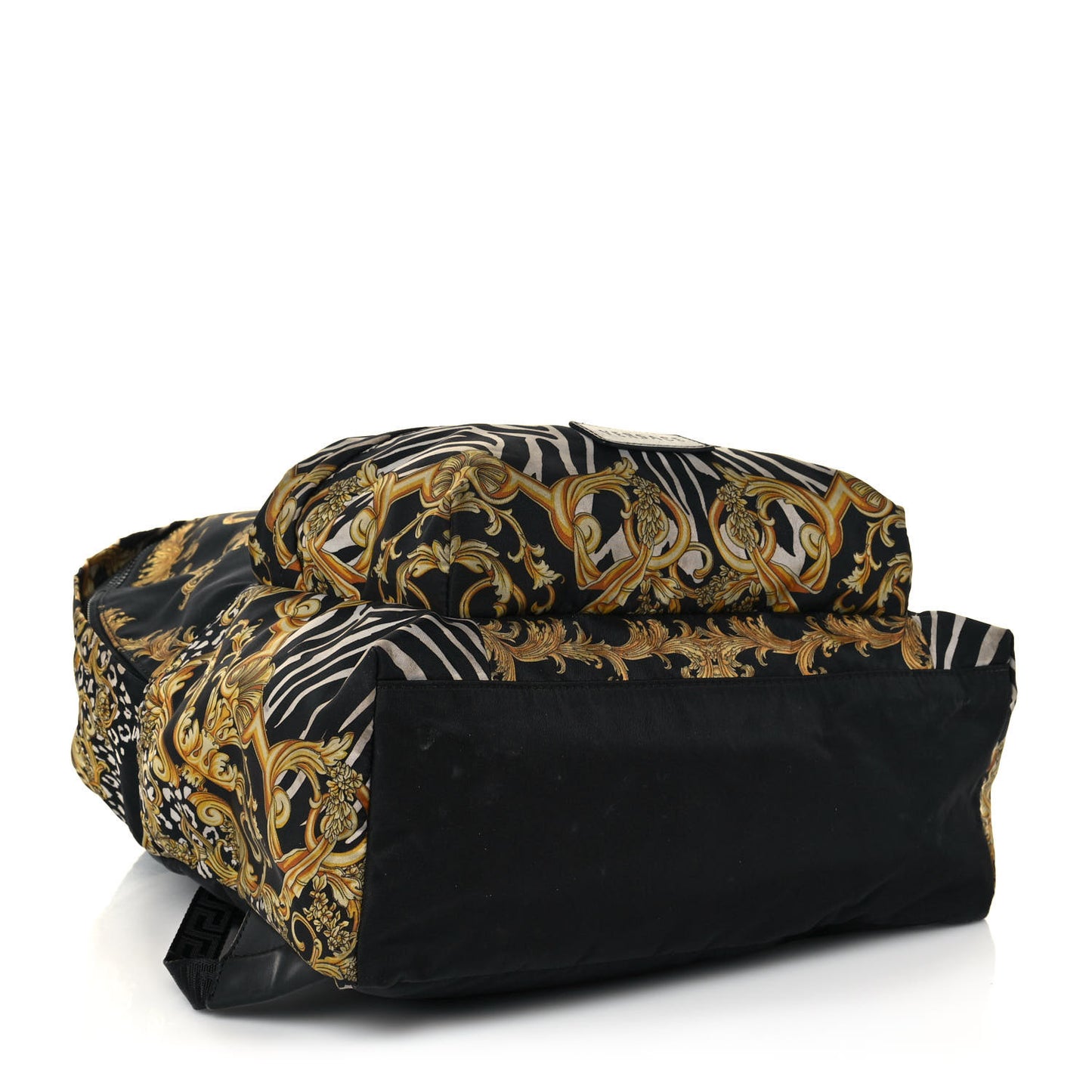 Nylon Baroque Zebra Print Backpack Black Multicolor