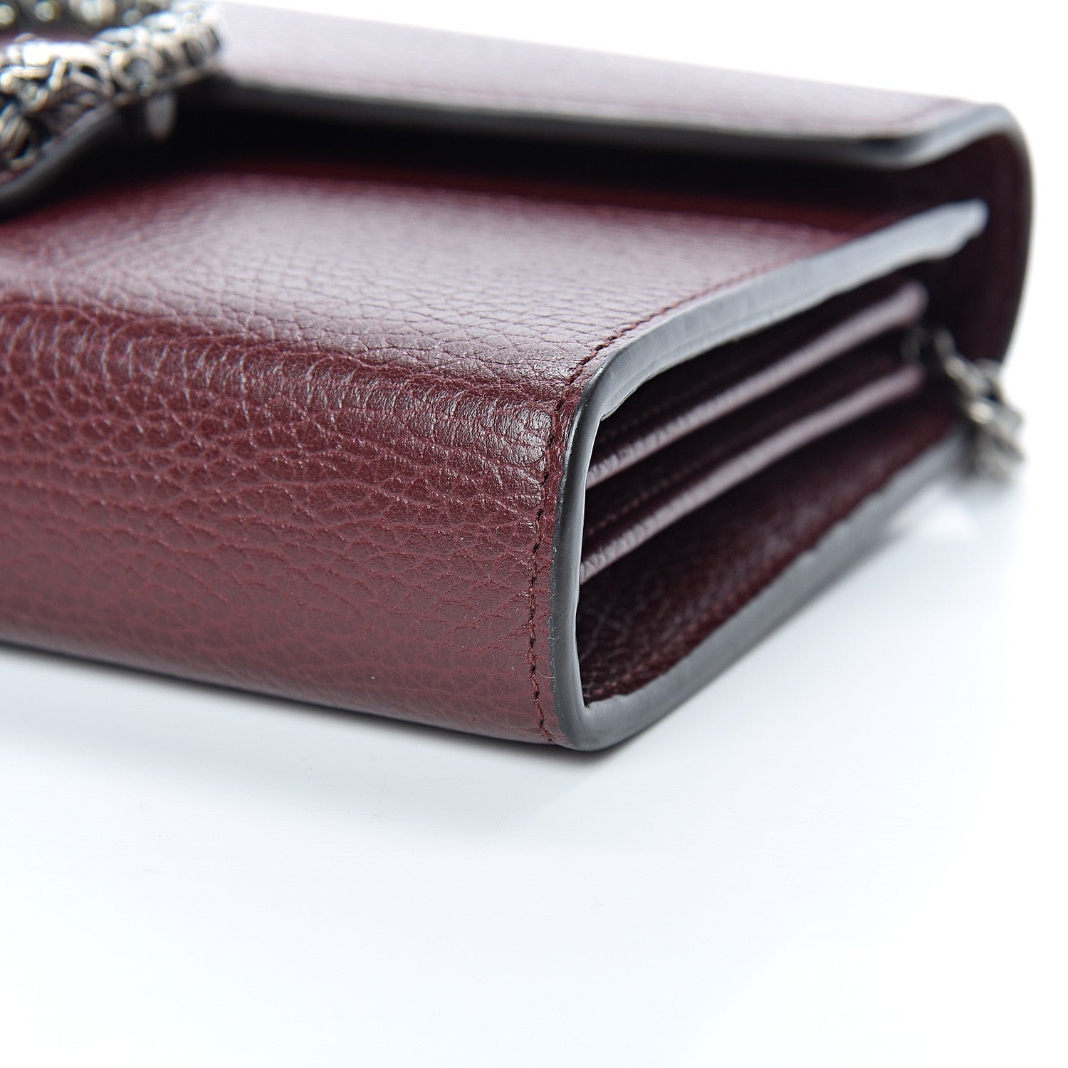 Gucci Dollar Calfskin Crystal Mini Dionysus Chain Wallet Vintage Bordeaux 9 of 11