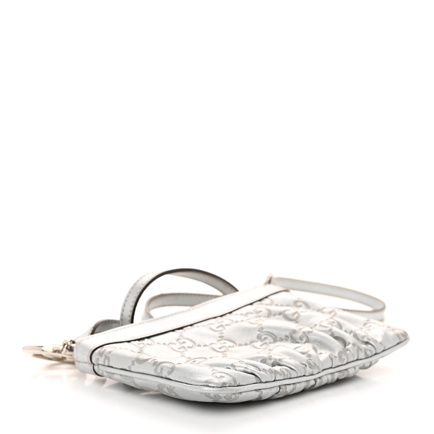 Metallic Guccissima Small Crossbody Bag Silver