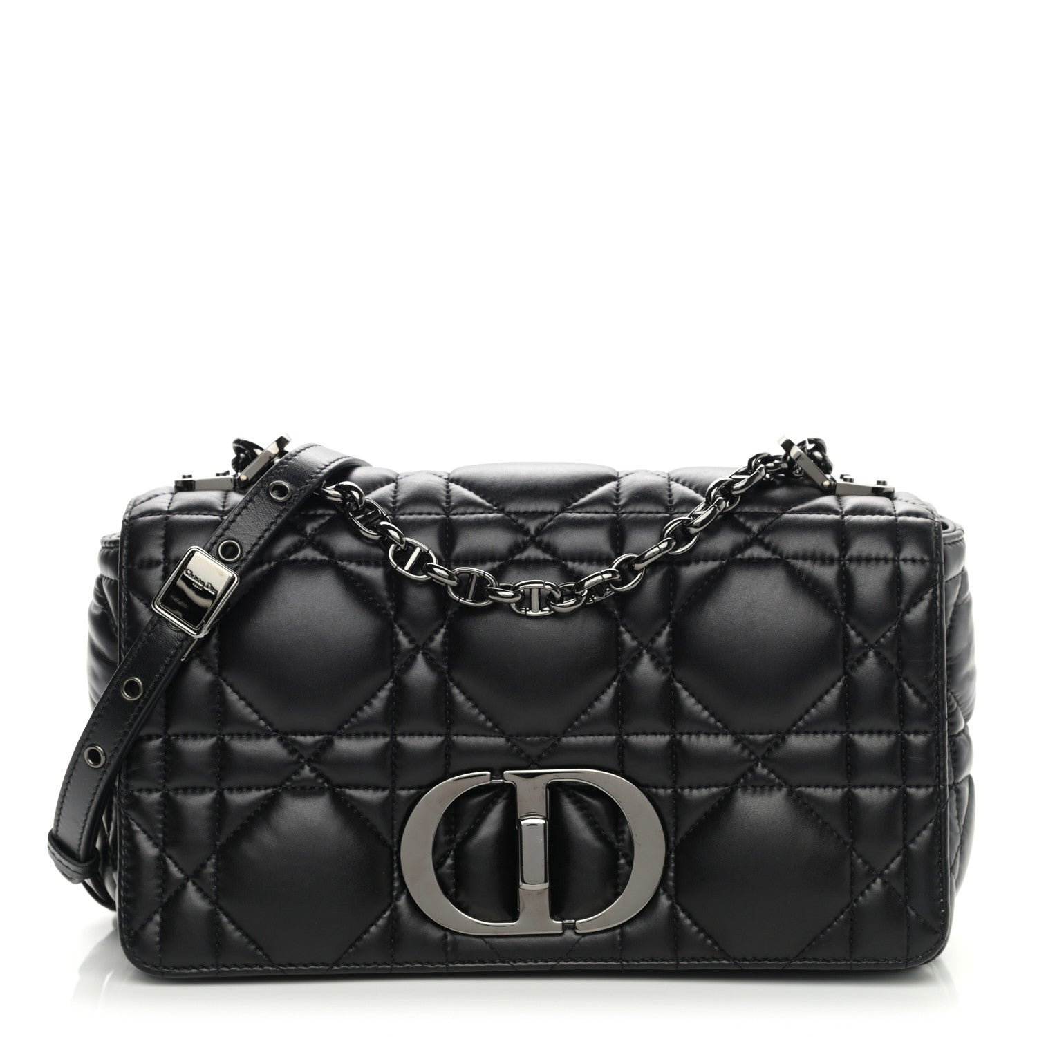 Christian Dior Calfskin Macrocannage Medium Caro Bag Black 1 of 10