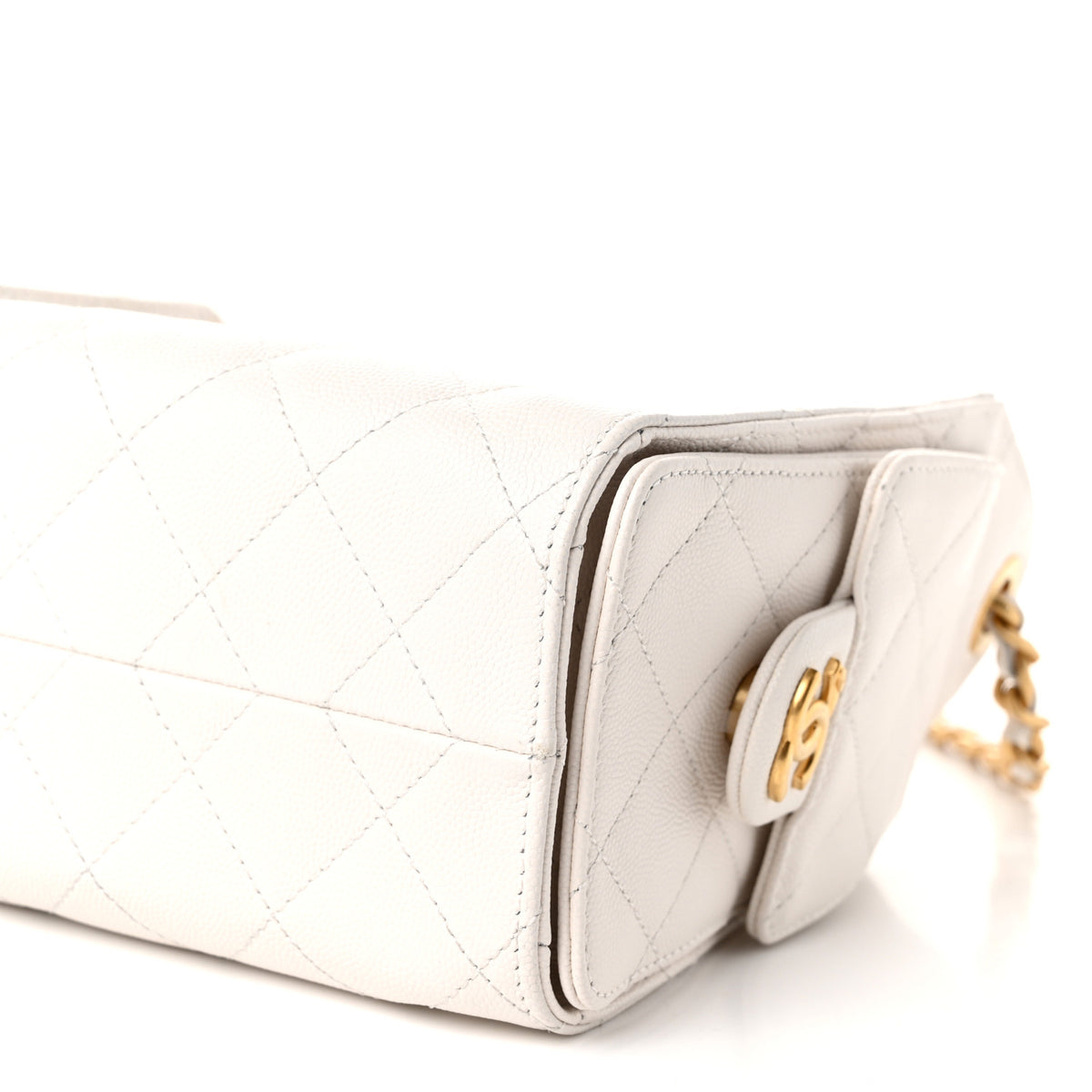 Chanel Caviar Quilted Mini Chanel 25 Handbag White 10 of 10
