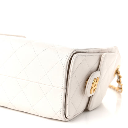 Chanel Caviar Quilted Mini Chanel 25 Handbag White 10 of 10