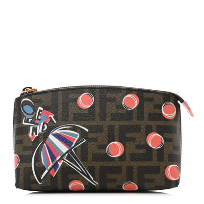 Fendi Zucca Spalmati Umbrella Print Cosmetic Pouch Tobacco 1 of 8