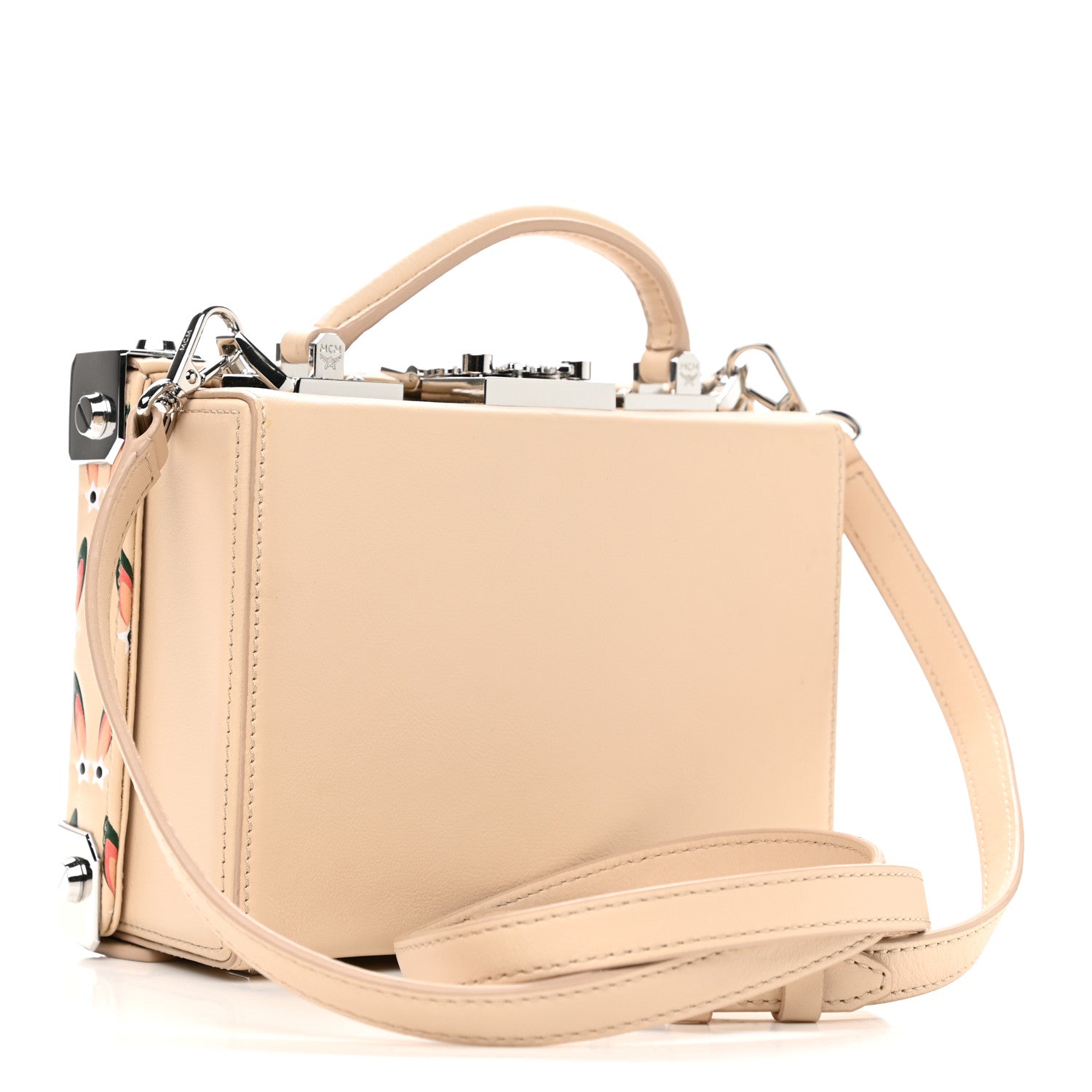 MCM Lambskin Star Eyed Bunny Small Berlin Crossbody Natural 3 of 11