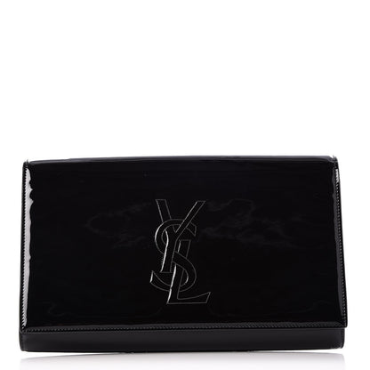 Saint Laurent Patent Monogram Large Belle De Jour Clutch Black 1 of 8