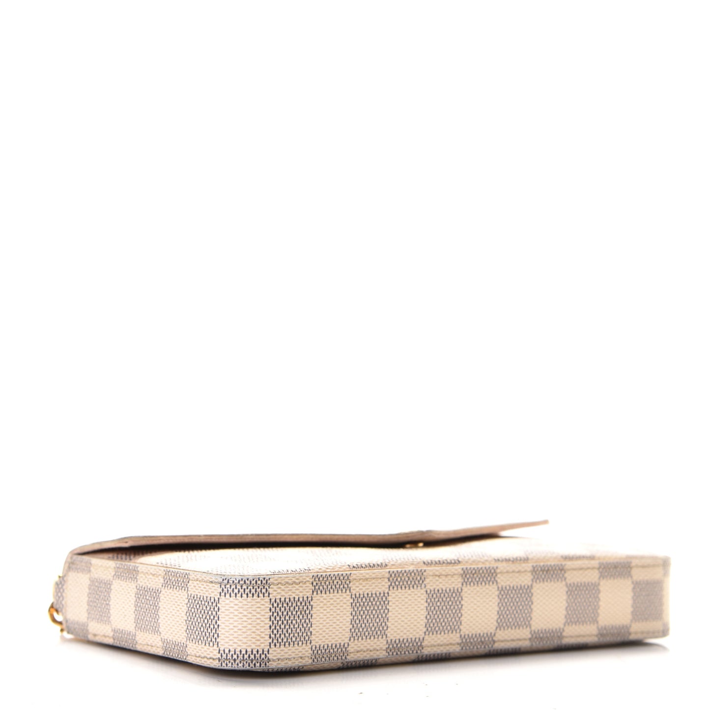 Damier Azur Pochette Felicie Chain Wallet Rose Ballerine