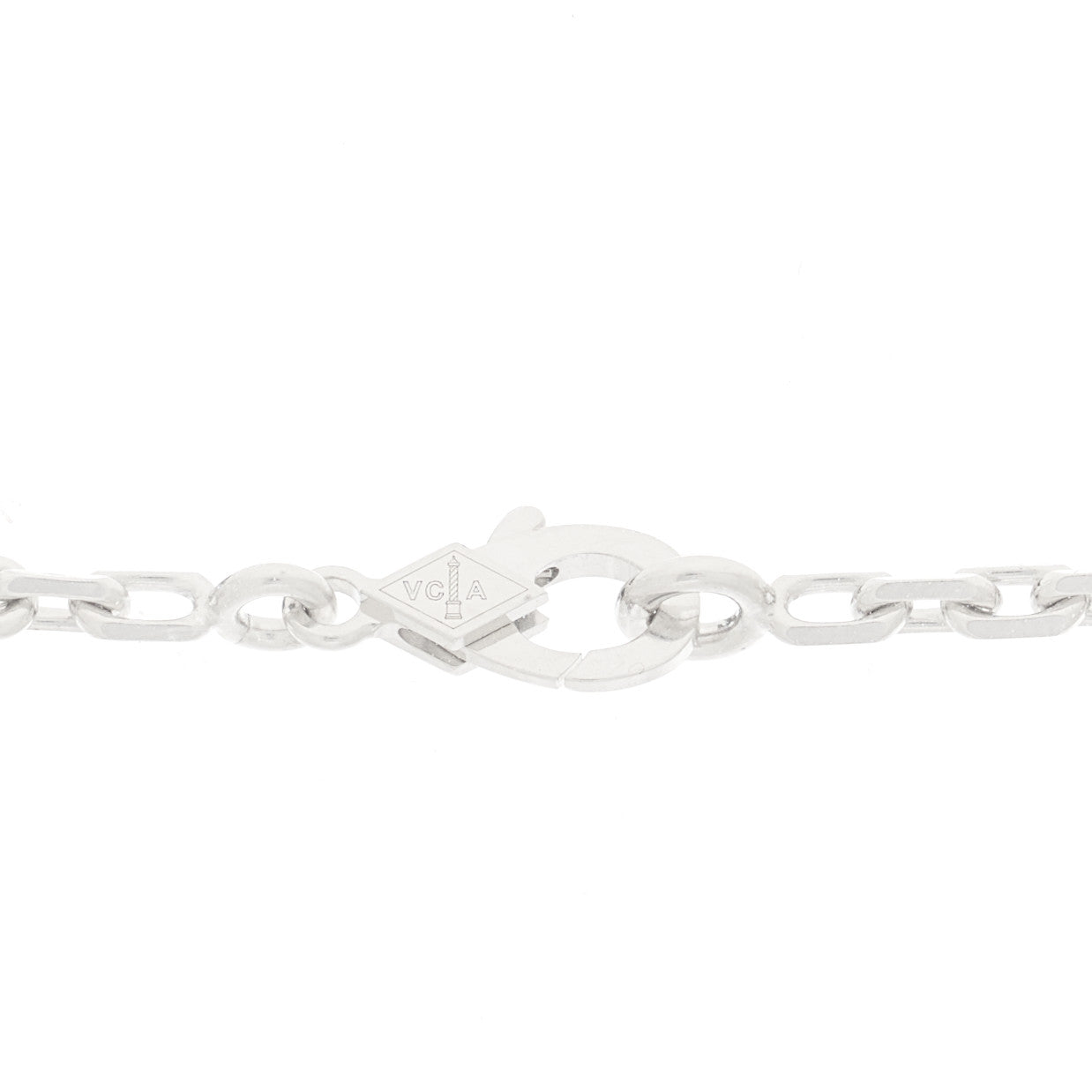 Van Cleef & Arpels 18K White Gold Chalcedony 10 Motifs Vintage Alhambra Necklace 4 of 6