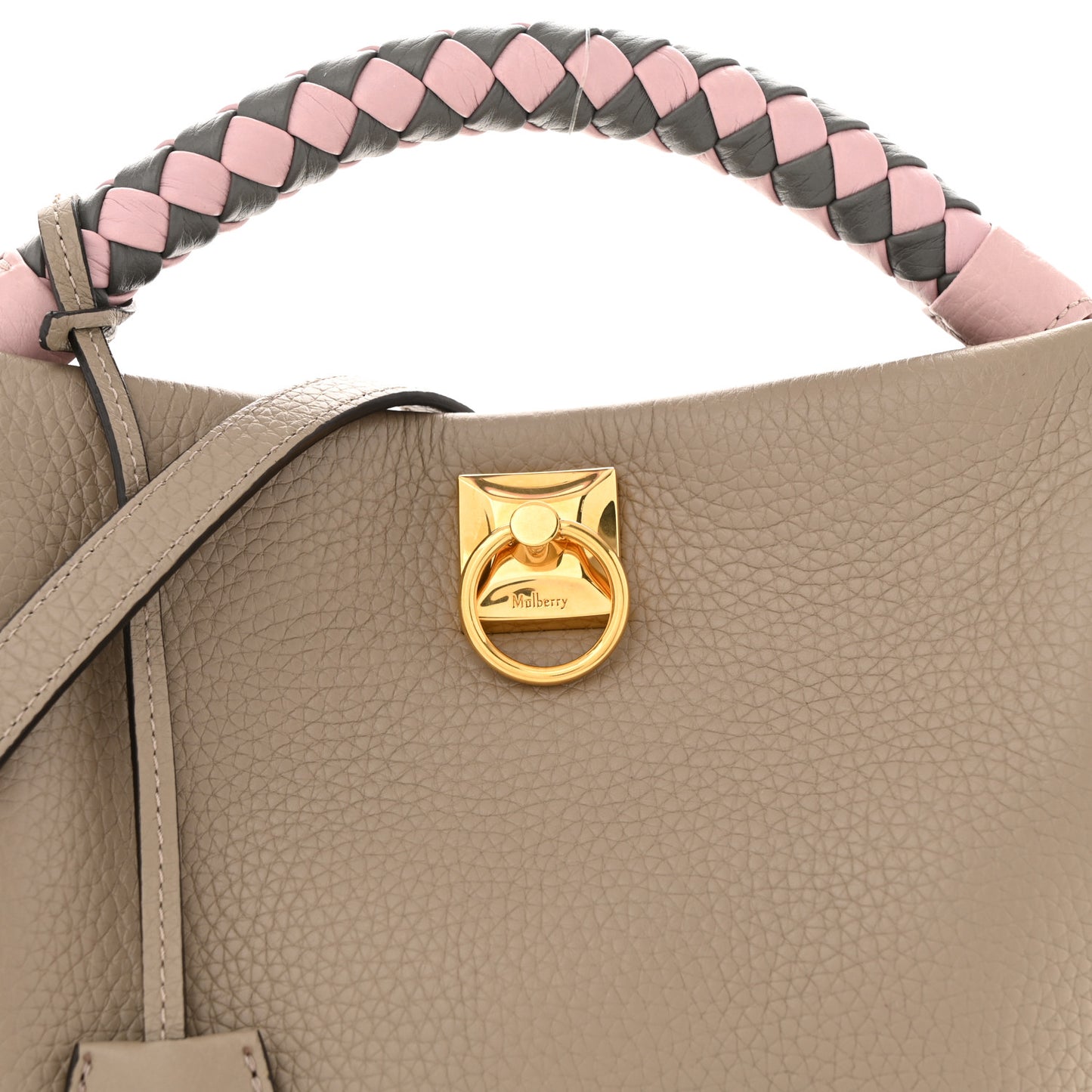 Heavy Grain Small Iris Tote Solid Grey Pink