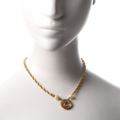 Chanel Pearl CC Pendant Necklace Gold 2 of 8
