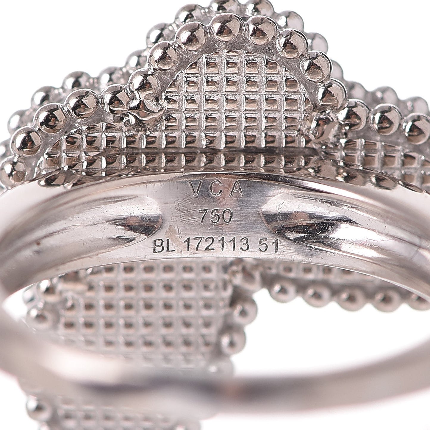 18K White Gold Turquoise Lucky Alhambra Butterfly Ring 54 7