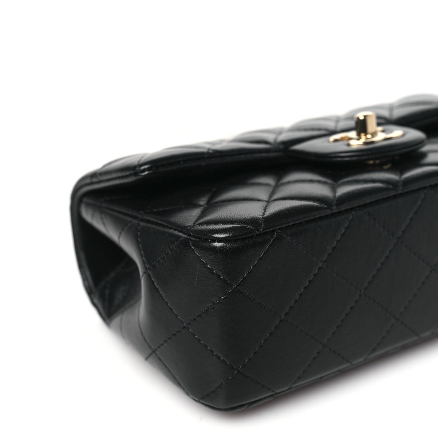 Chanel Lambskin Quilted Mini Top Handle Rectangular Flap Black 9 of 11