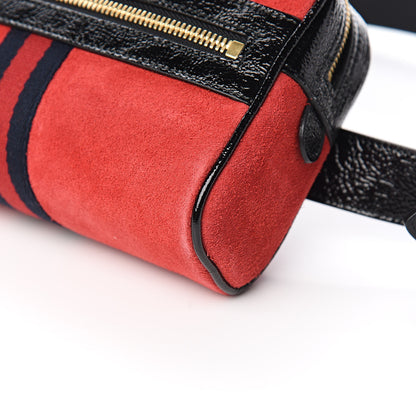 Gucci Suede Small Ophidia Belt Bag 85 34 Hibiscus Red 9 of 10