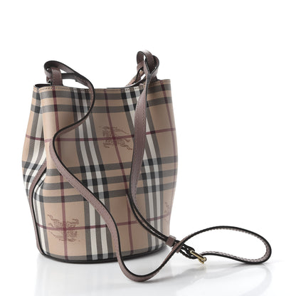 Burberry Haymarket Check Colours Small Lorne Bucket Crossbody Light Elderberry 3 of 8