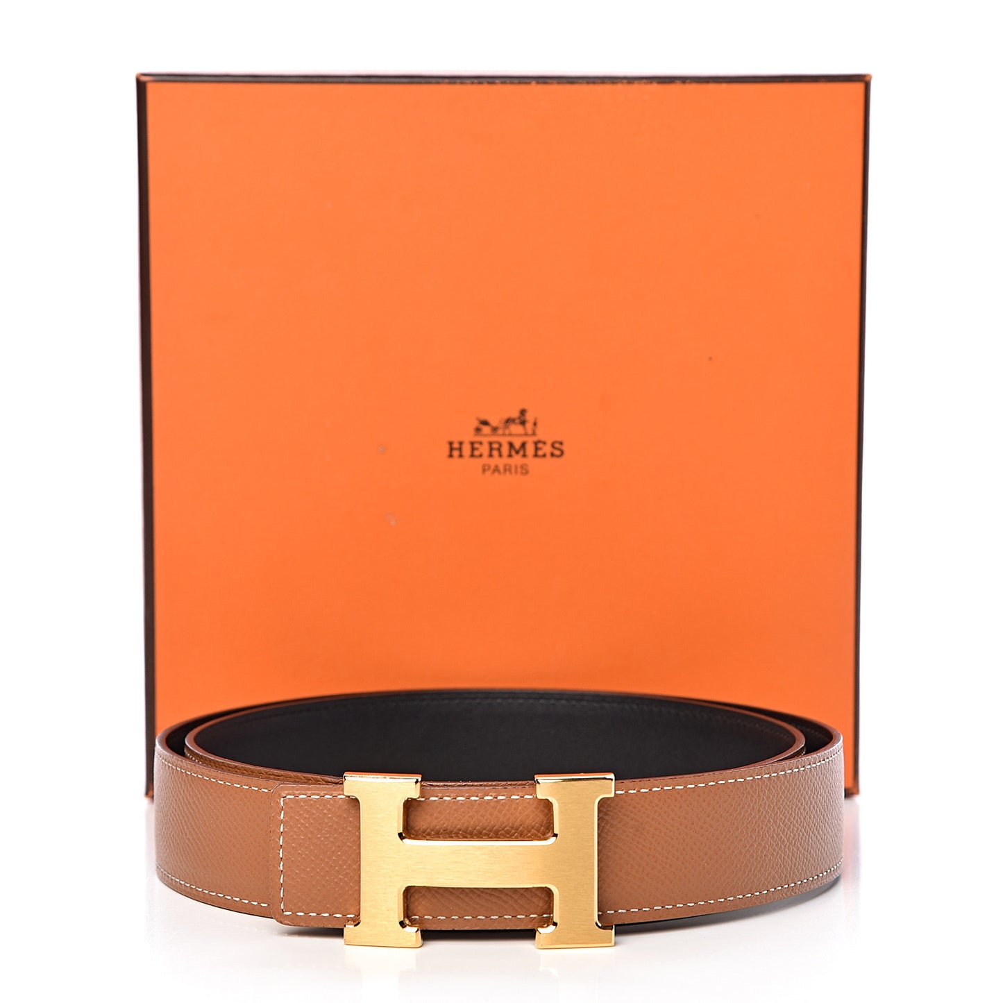 Swift Epsom 32mm H Belt 95 Black Gold