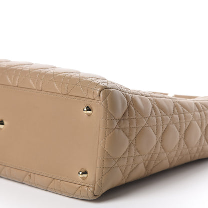 Christian Dior Lambskin Cannage Large Lady Dior Beige 8 of 14