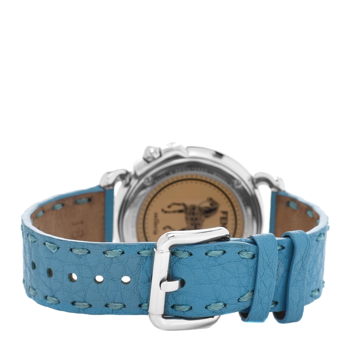 Stainless Steel Calfskin Diamond Mother of Pearl 37mm Selleria Quartz Watch Blue