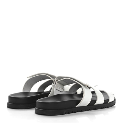 Hermes Calfskin Womens Chypre Sandals 40 White 4 of 8