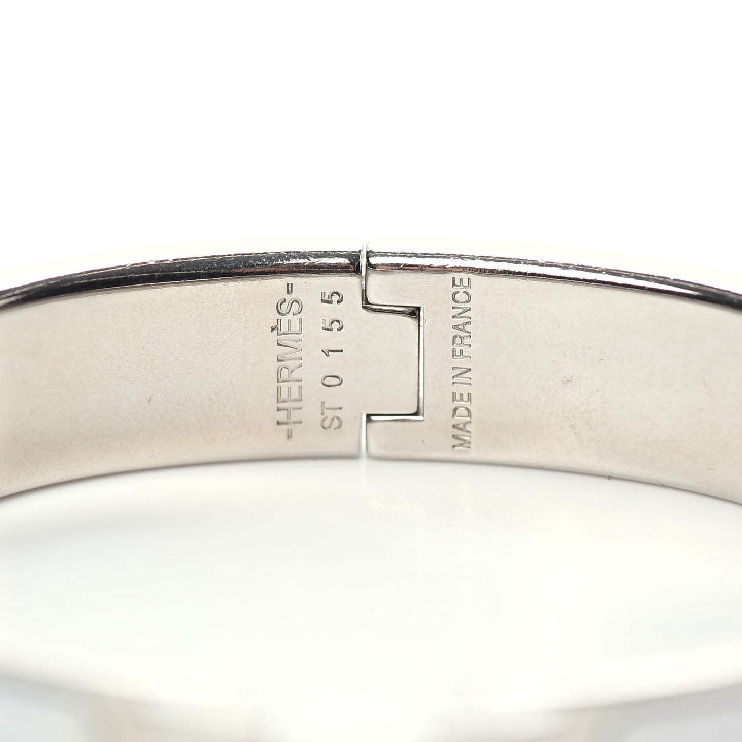 Enamel Narrow Clic Clac H Bracelet PM White