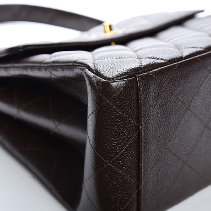 Chanel Caviar Quilted Flap Shoulder Bag Dark Brown 9 of 10