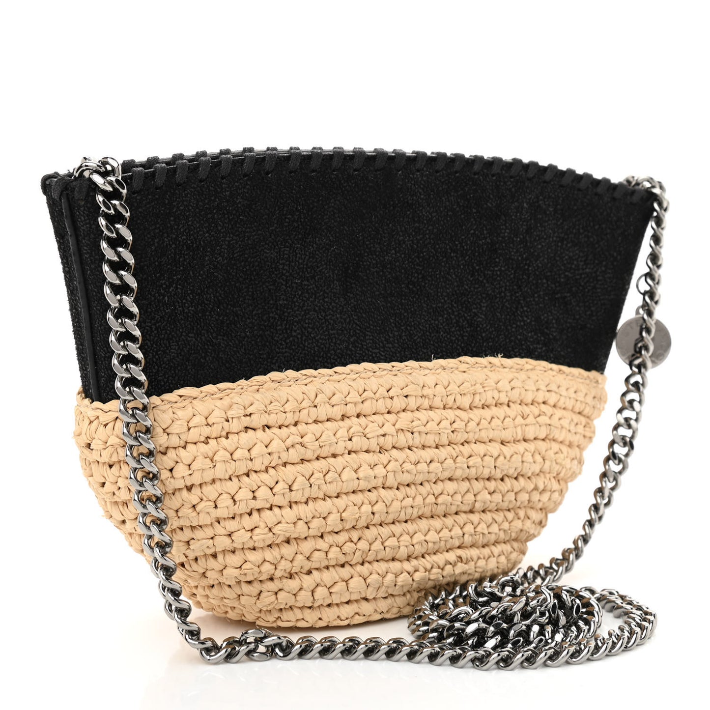 Shaggy Deer Raffia Mini Shoulder Bag Black