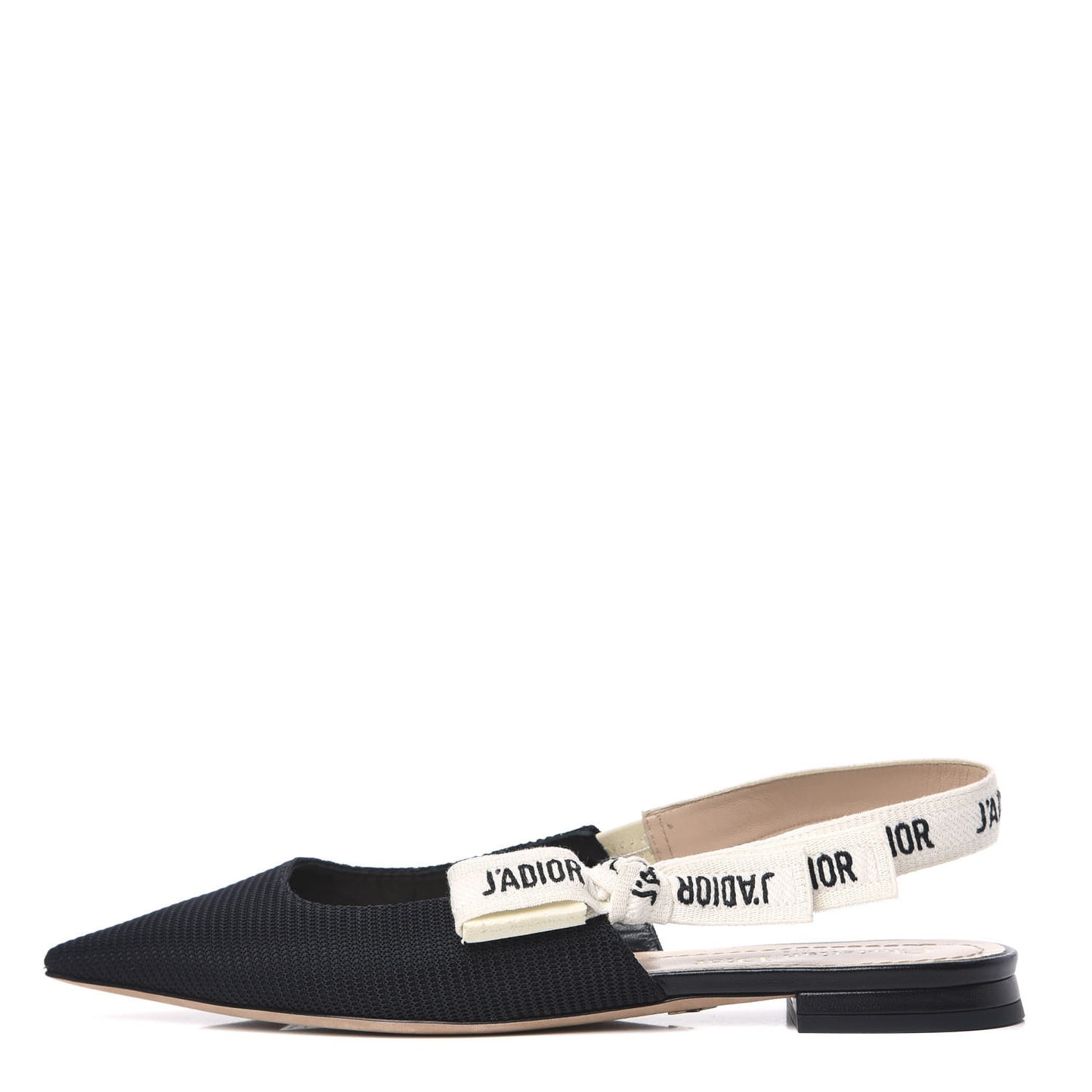 Technical Canvas Ribbon J'Adior Slingback Ballet Flats 37 Black