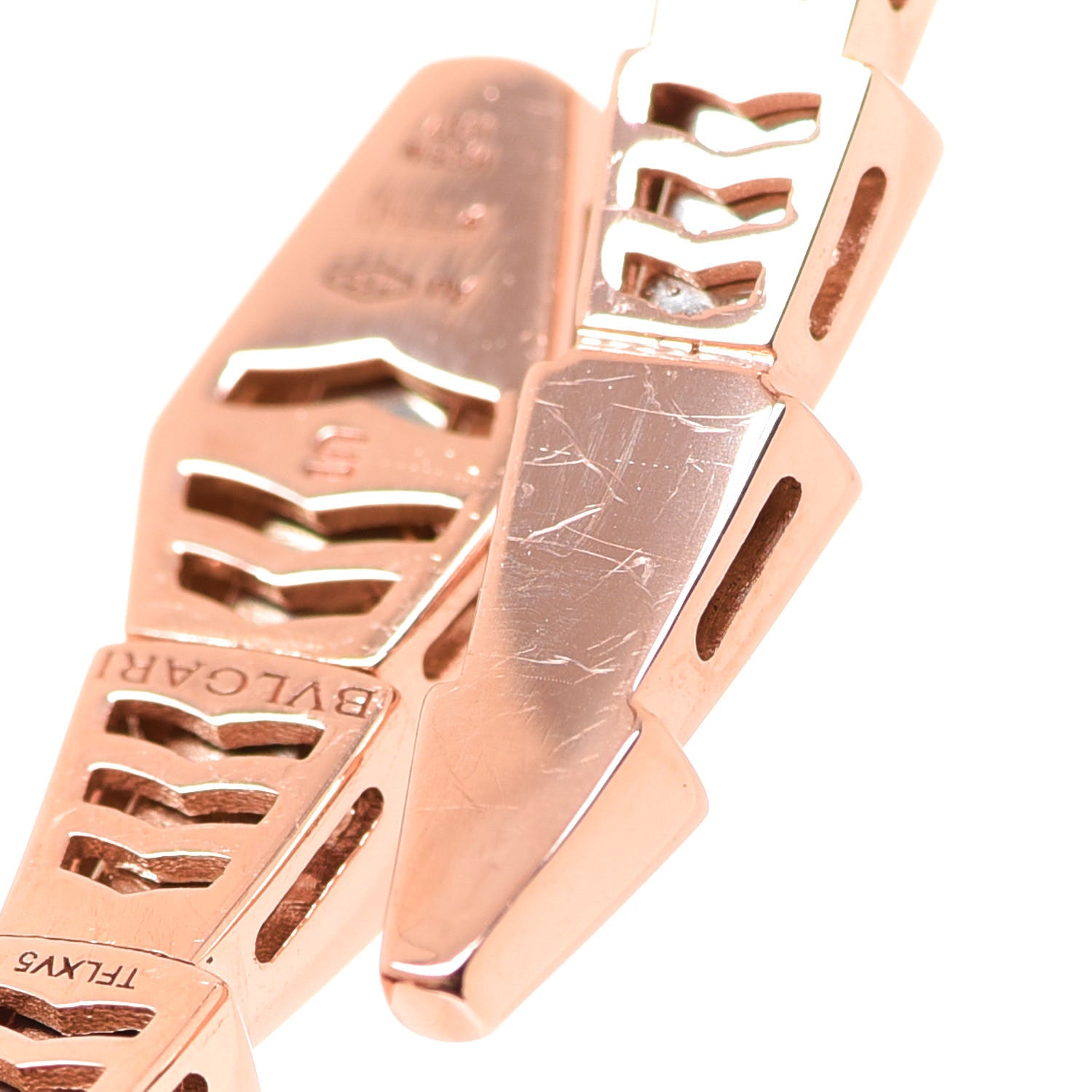 Bulgari 18K Rose Gold Diamond Serpenti Viper Bracelet S 5 of 6