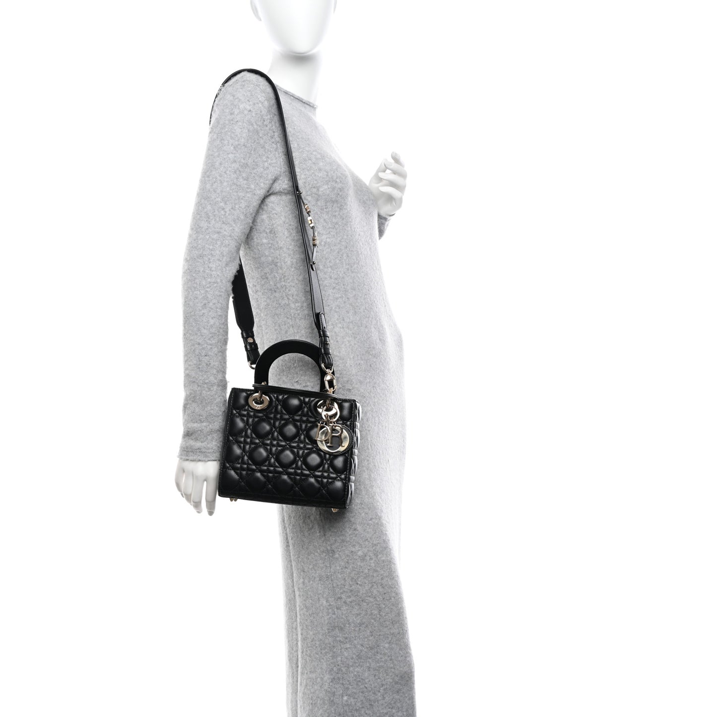 Lambskin Cannage Small My ABCDior Lady Dior Black