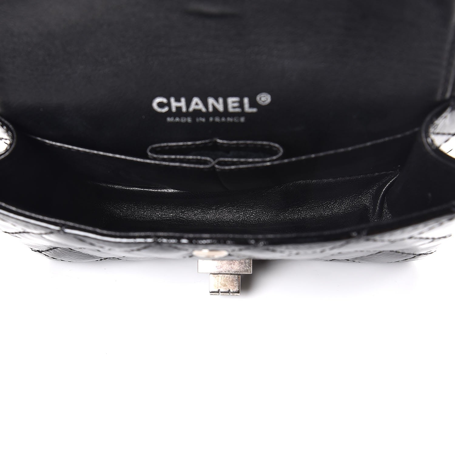 Chanel Patent Quilted Reissue Flap Clutch Bag Black 5 of 7