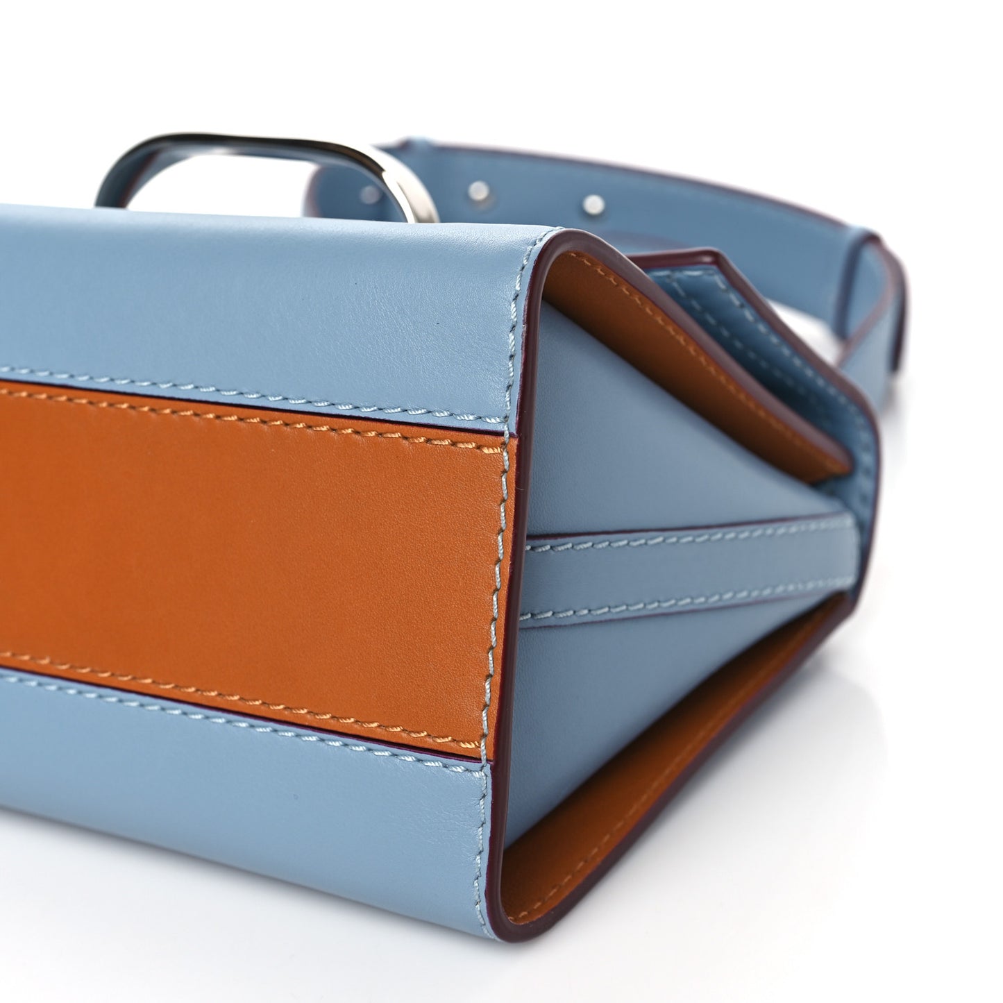 Calfskin The Small Story Bag Blue Brown