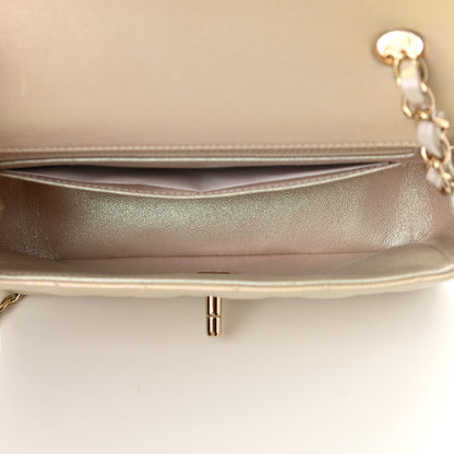 Chanel Iridescent Lambskin Quilted Mini Rectangular Flap Ivory 5 of 11