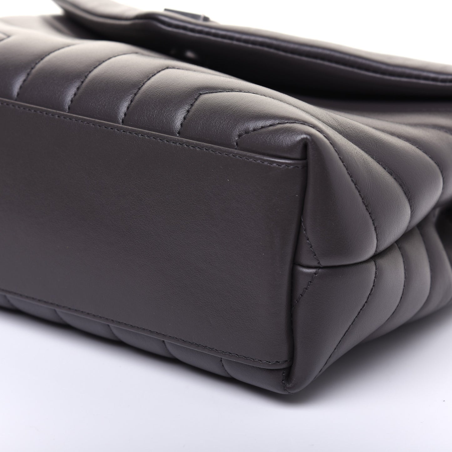 Calfskin Y Quilted Monogram Small Loulou Chain Satchel Asphalt