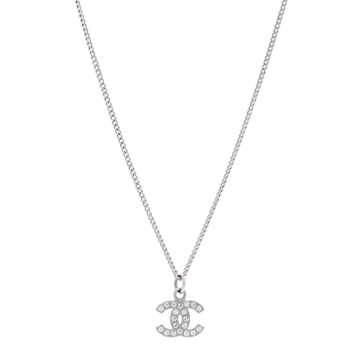 Crystal Timeless CC Necklace Silver