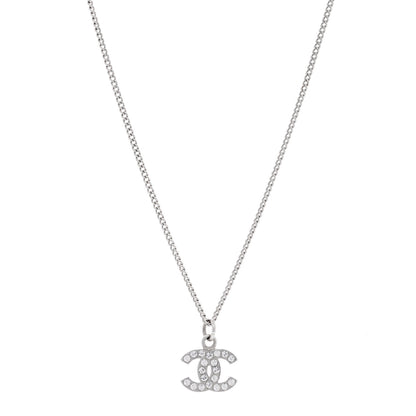 Chanel Crystal Timeless CC Necklace Silver 1 of 3