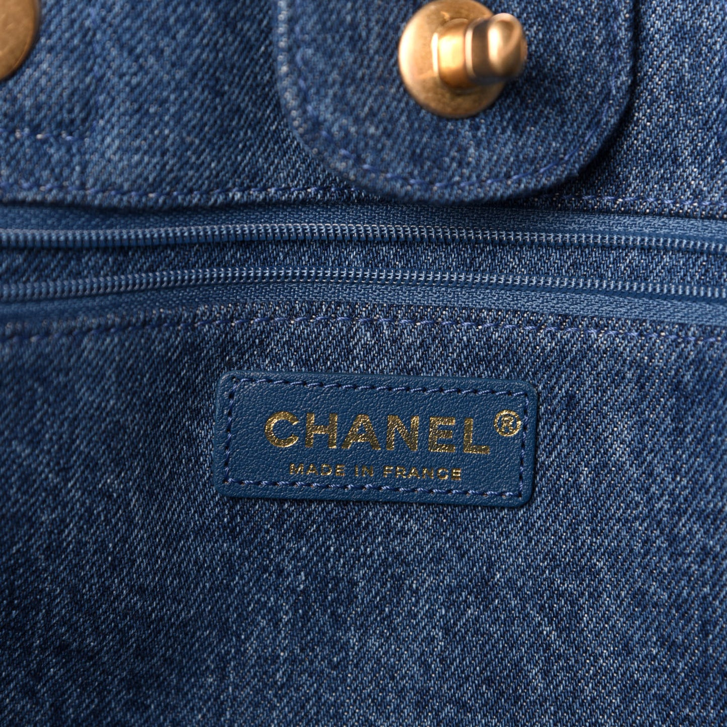 Denim Shearling Hieroglyph Coco Tote Blue