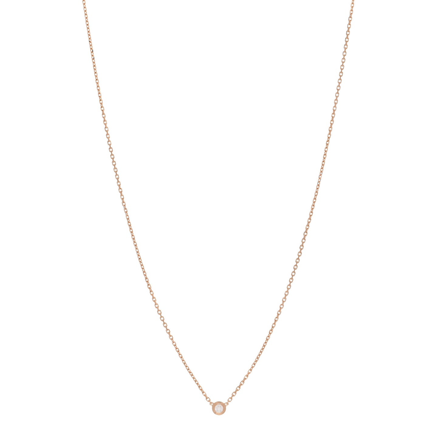 18K Pink Gold Diamond XS D'Amour Pendant Necklace