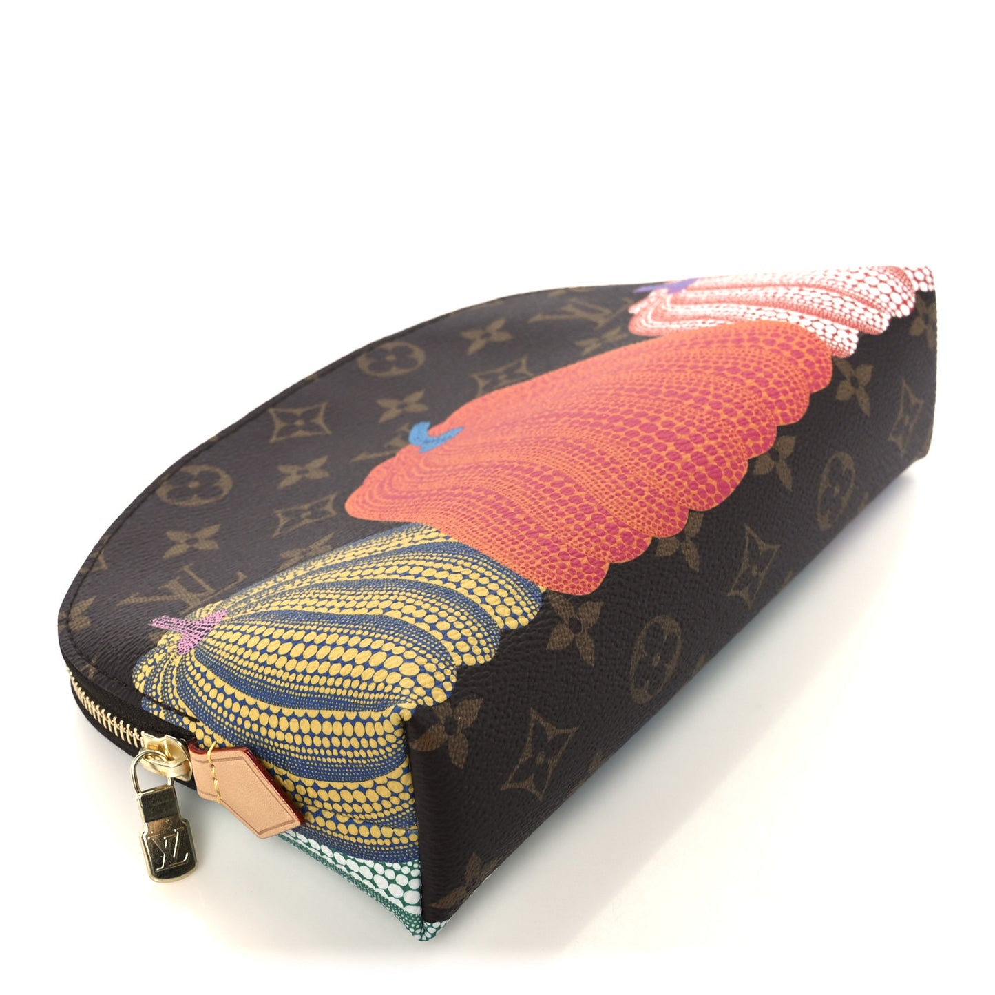 LV X YK Monogram Printed Kusama Pumpkin Cosmetic Pouch