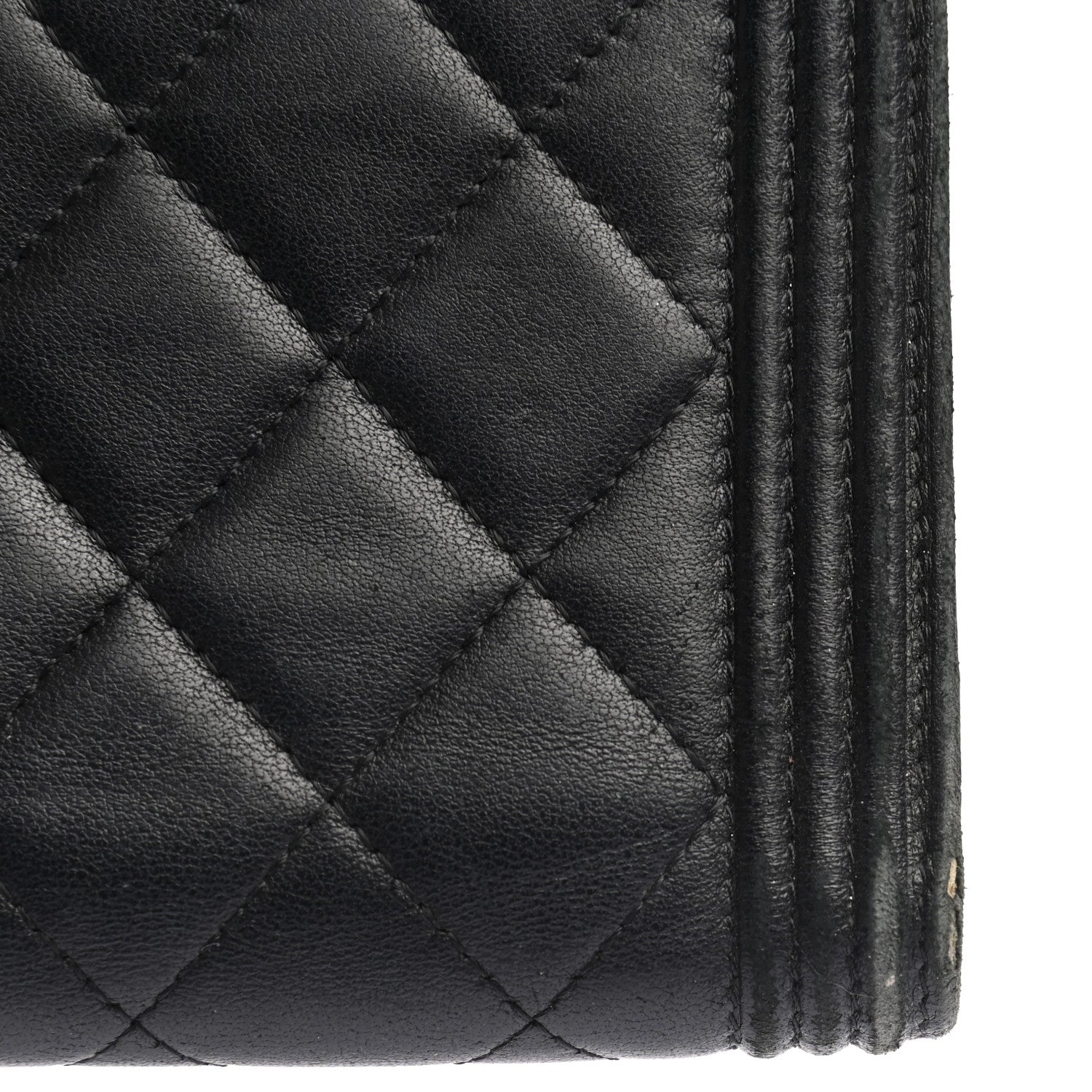 Chanel Lambskin Quilted Boy Yen Wallet Black 9 of 16