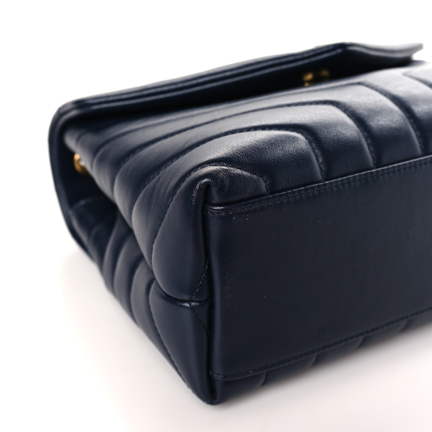 Saint Laurent Calfskin Y Quilted Monogram Small Loulou Chain Satchel Denim Brut 8 of 9