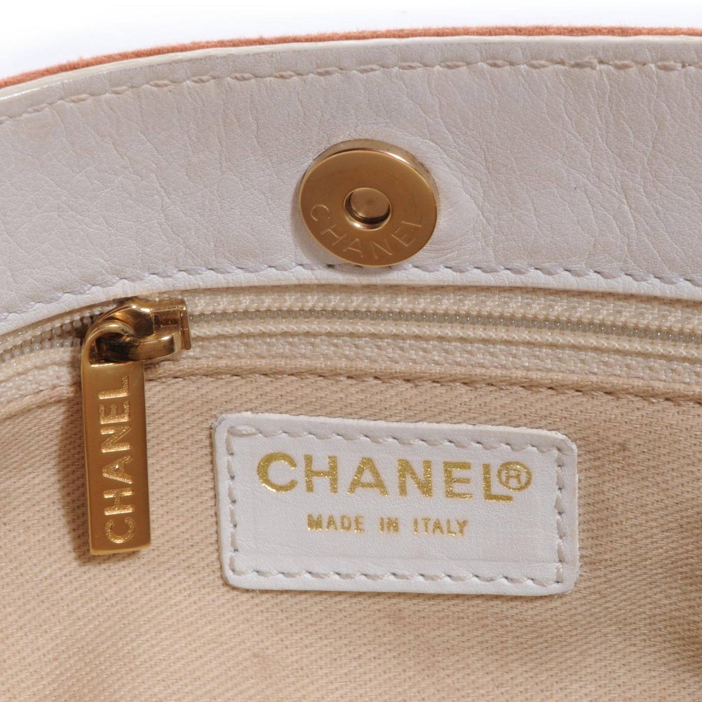 Canvas CC Shoulder Bag Gold White