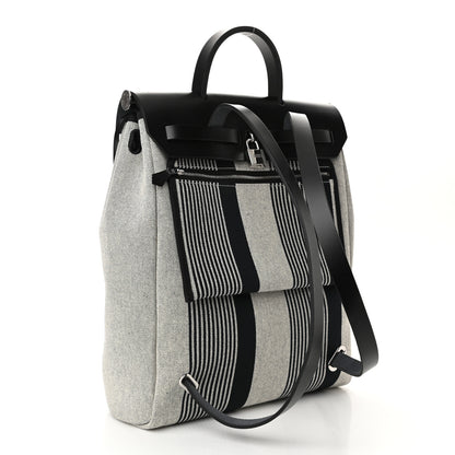 Hermes Vache Hunter Toile H Vibration Herbag a Dos Retourne Backpack Ecru Beige Naturel 4 of 10